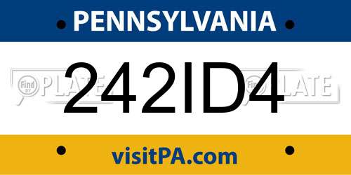 242ID4 Pennsylvania License Plate