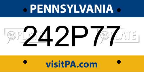 242P77 Pennsylvania License Plate