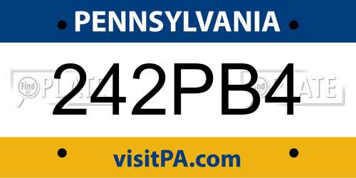 242PB4 Pennsylvania License Plate