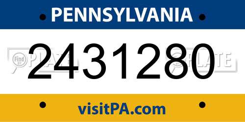 2431280 Pennsylvania License Plate
