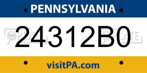 24312B0 Pennsylvania License Plate