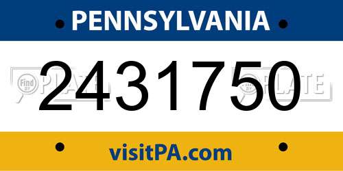 2431750 Pennsylvania License Plate