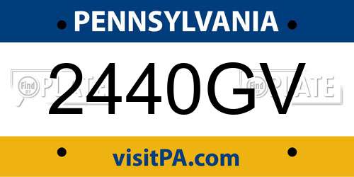 2440GV Pennsylvania License Plate