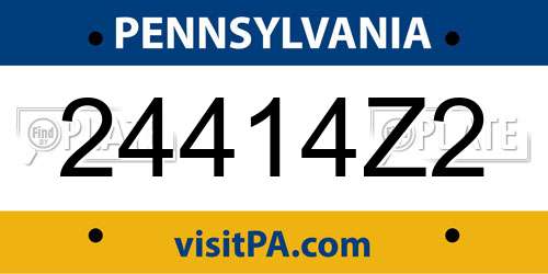 24414Z2 Pennsylvania License Plate
