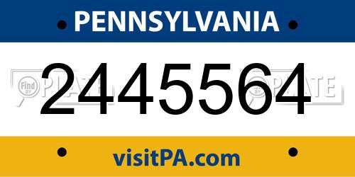 2445564 Pennsylvania License Plate
