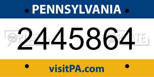 2445864 Pennsylvania License Plate