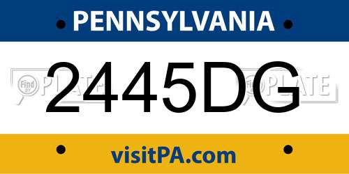 2445DG Pennsylvania License Plate