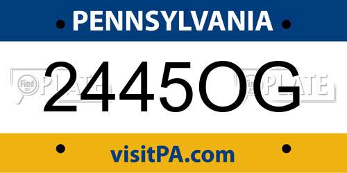 2445OG Pennsylvania License Plate