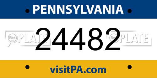 24482 Pennsylvania License Plate