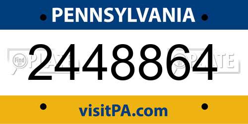 2448864 Pennsylvania License Plate