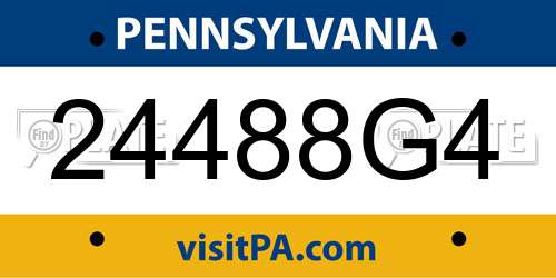 24488G4 Pennsylvania License Plate