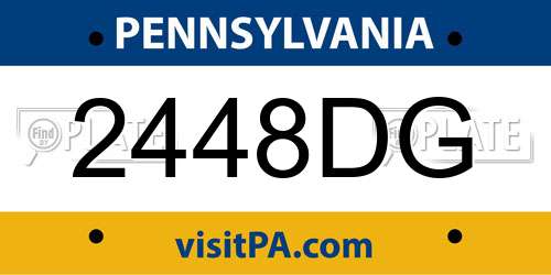 2448DG Pennsylvania License Plate