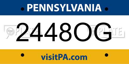 2448OG Pennsylvania License Plate