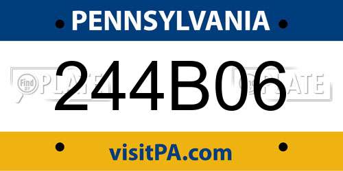 244B06 Pennsylvania License Plate