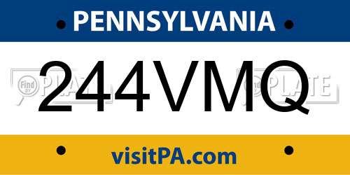 244VMQ Pennsylvania License Plate