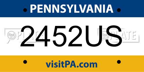 2452US Pennsylvania License Plate