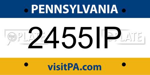 2455IP Pennsylvania License Plate