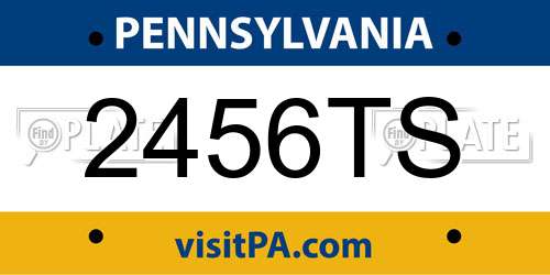 2456TS Pennsylvania License Plate