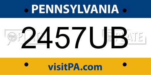 2457UB Pennsylvania License Plate