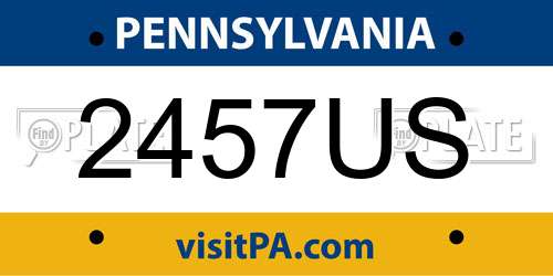 2457US Pennsylvania License Plate