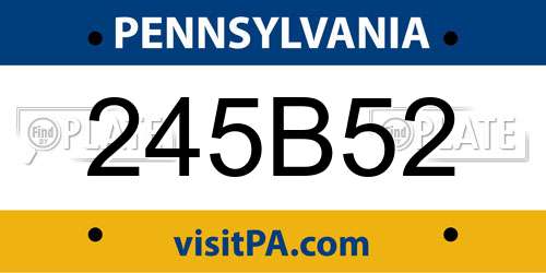 245B52 Pennsylvania License Plate