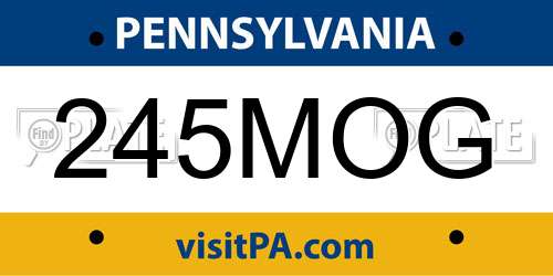 245MOG Pennsylvania License Plate