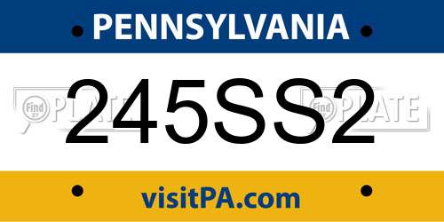 245SS2 Pennsylvania License Plate