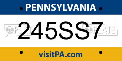 245SS7 Pennsylvania License Plate