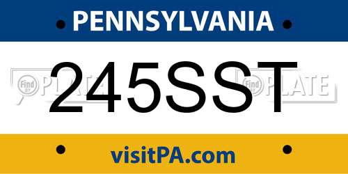 245SST Pennsylvania License Plate