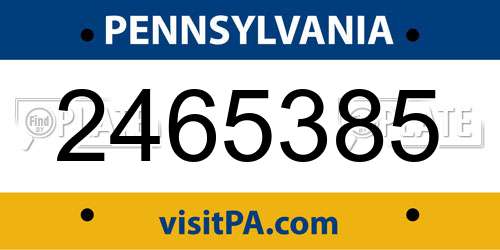 2465385 Pennsylvania License Plate