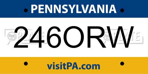 246ORW Pennsylvania License Plate