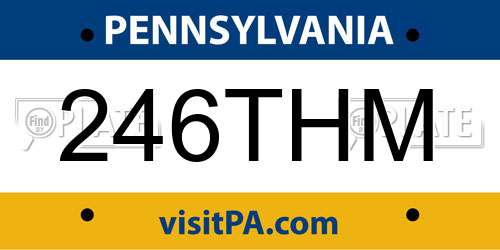 246THM Pennsylvania License Plate