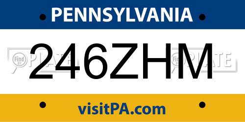 246ZHM Pennsylvania License Plate