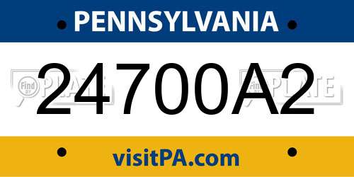 24700A2 Pennsylvania License Plate