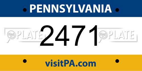 2471 Pennsylvania License Plate