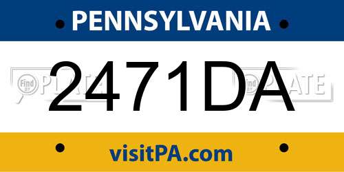 2471DA Pennsylvania License Plate