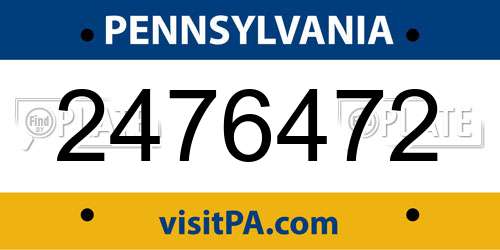 2476472 Pennsylvania License Plate