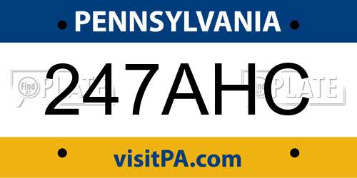 247AHC Pennsylvania License Plate