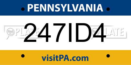247ID4 Pennsylvania License Plate