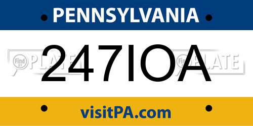 247IOA Pennsylvania License Plate