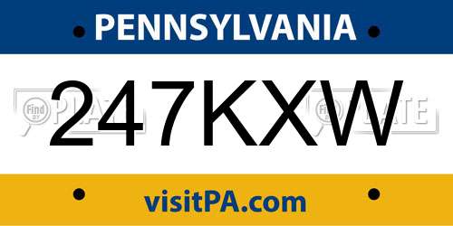 247KXW Pennsylvania License Plate