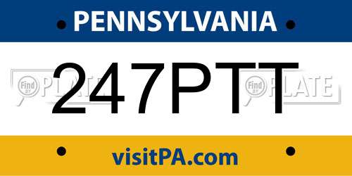 247PTT Pennsylvania License Plate