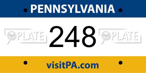 248 Pennsylvania License Plate