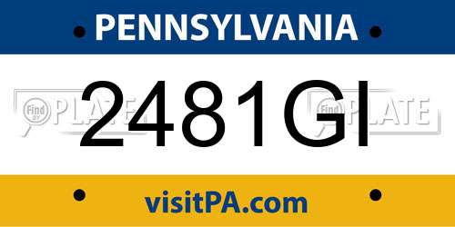 2481GI Pennsylvania License Plate