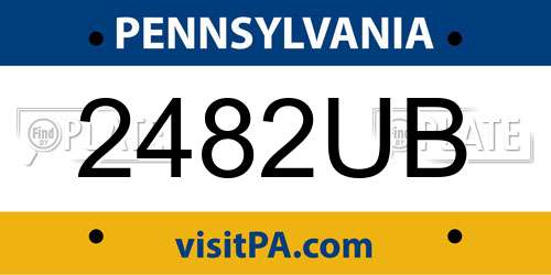 2482UB Pennsylvania License Plate