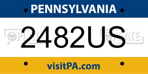 2482US Pennsylvania License Plate