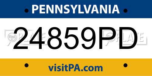 24859PD Pennsylvania License Plate