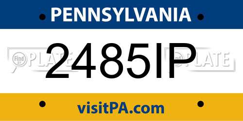 2485IP Pennsylvania License Plate