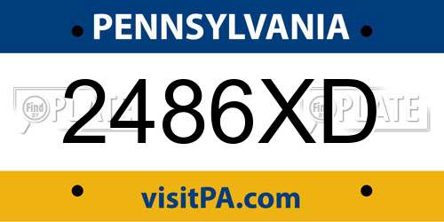 2486XD Pennsylvania License Plate