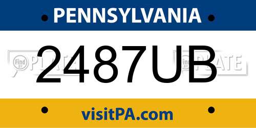 2487UB Pennsylvania License Plate